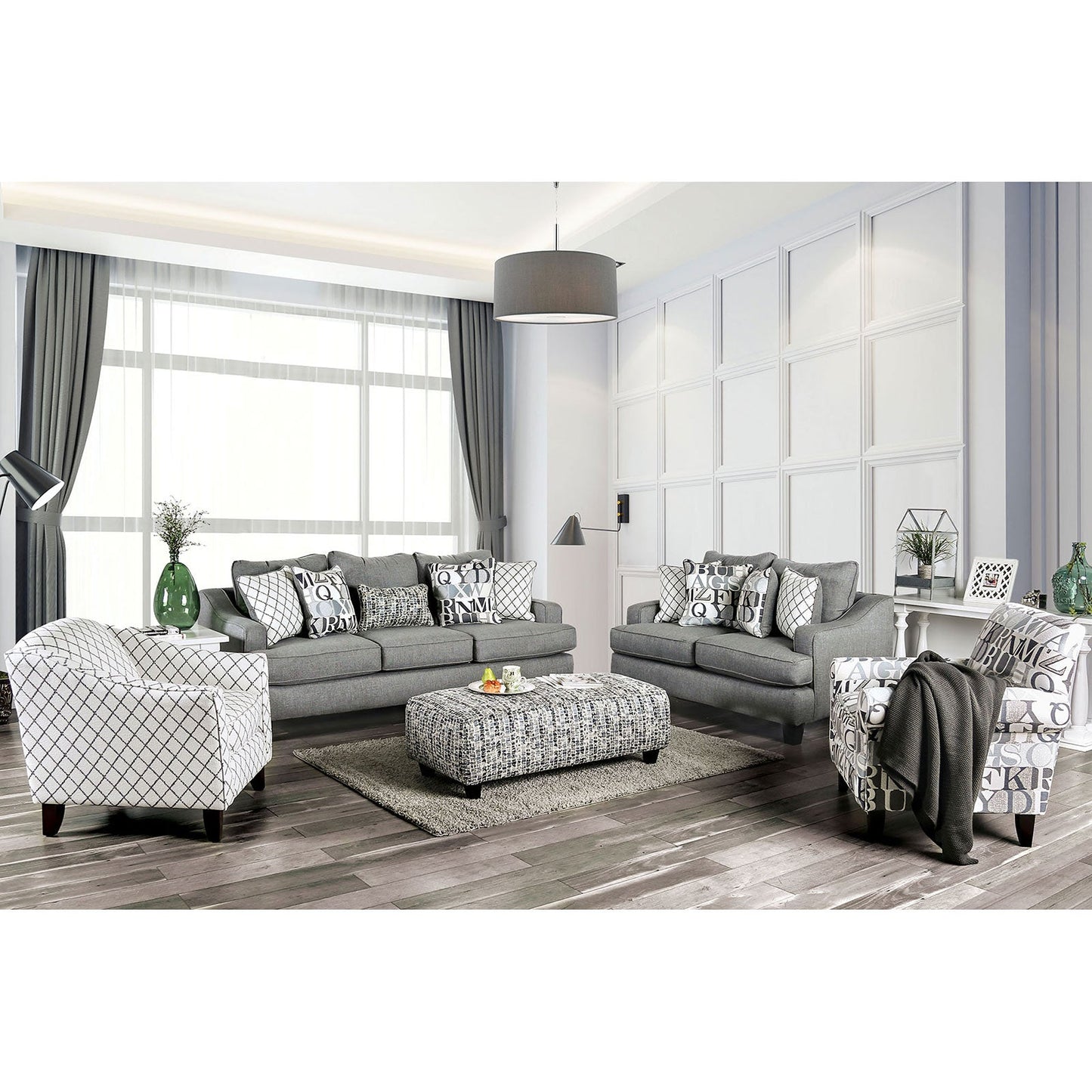 Verne Bluish Gray Sofa + Love Seat - ATL FURNITURE