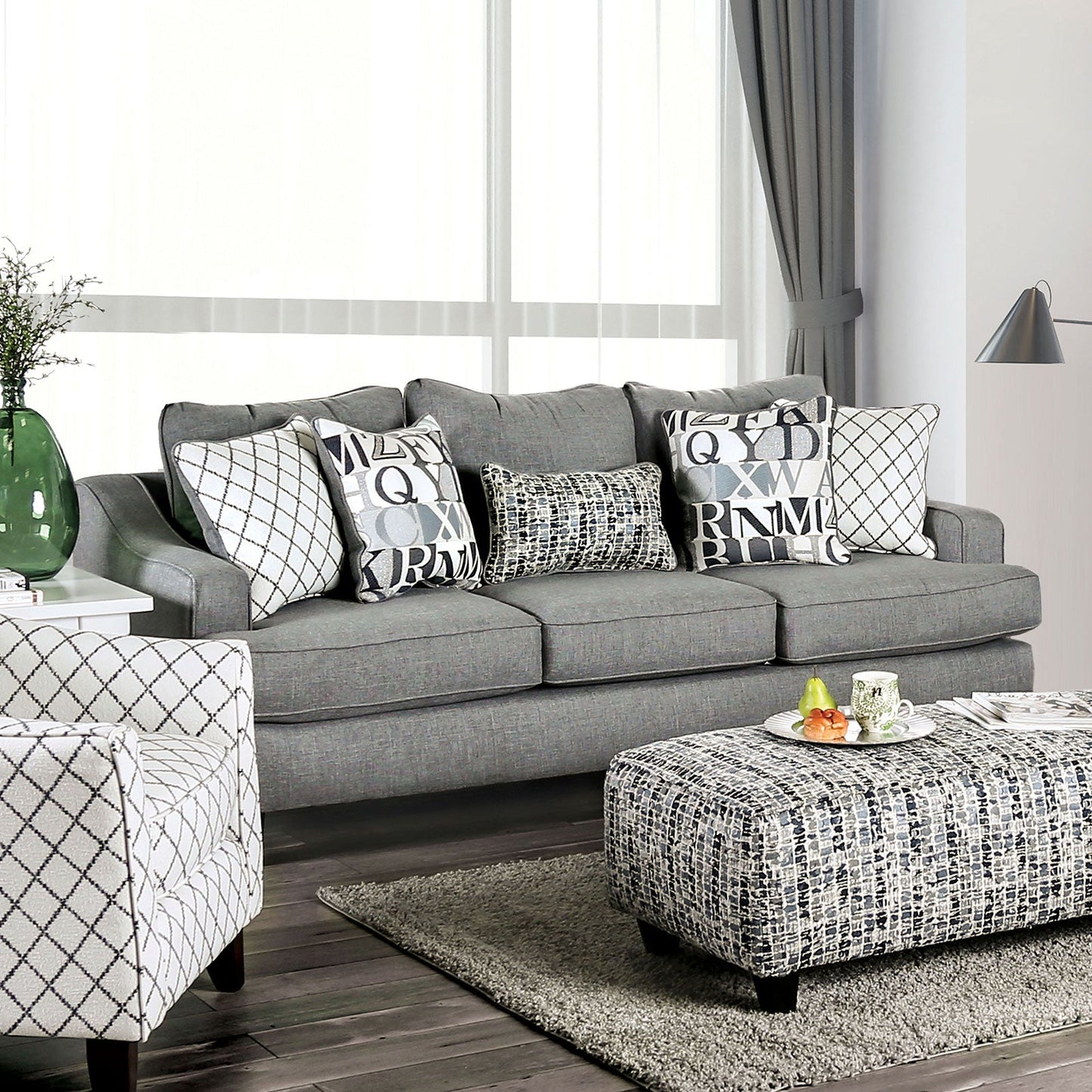 Verne Bluish Gray Sofa - ATL FURNITURE