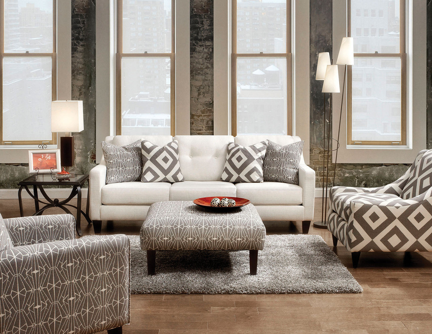PARKER Ivory Sofa + Love Seat - ATL FURNITURE