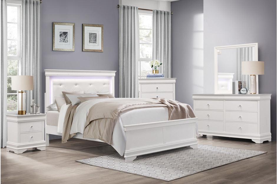 Lana 6 Piece Queen Bedroom Set In White - 1556W-1-6Set – ATL FURNITURE