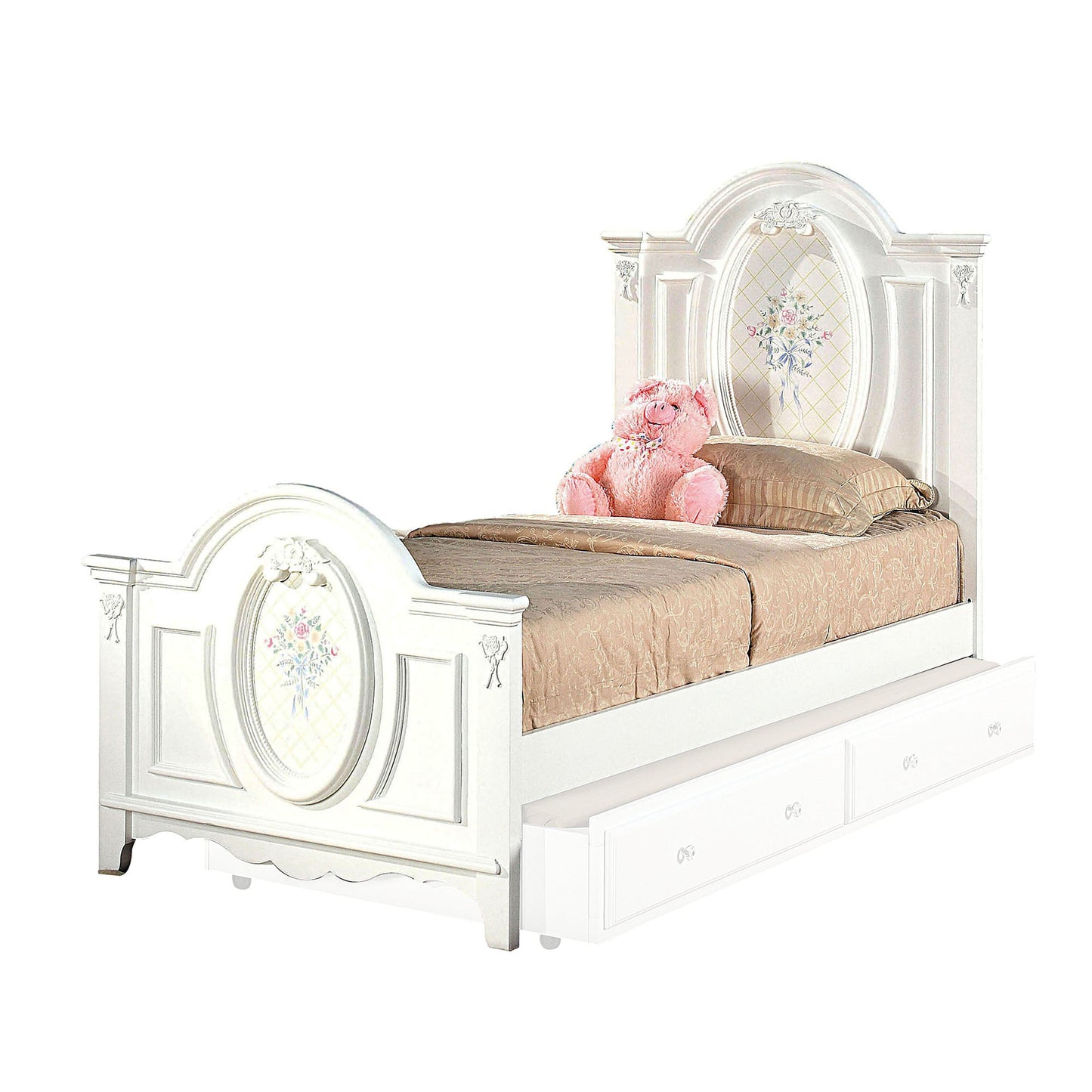 Flora White Twin Bed - ATL FURNITURE