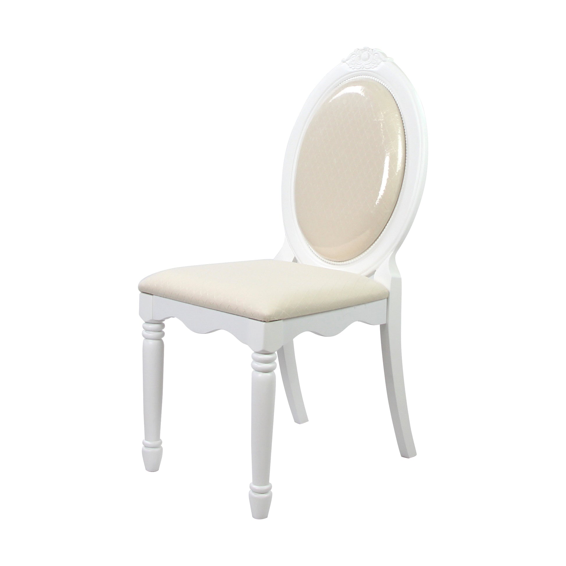 Flora Fabric & White Chair - ATL FURNITURE