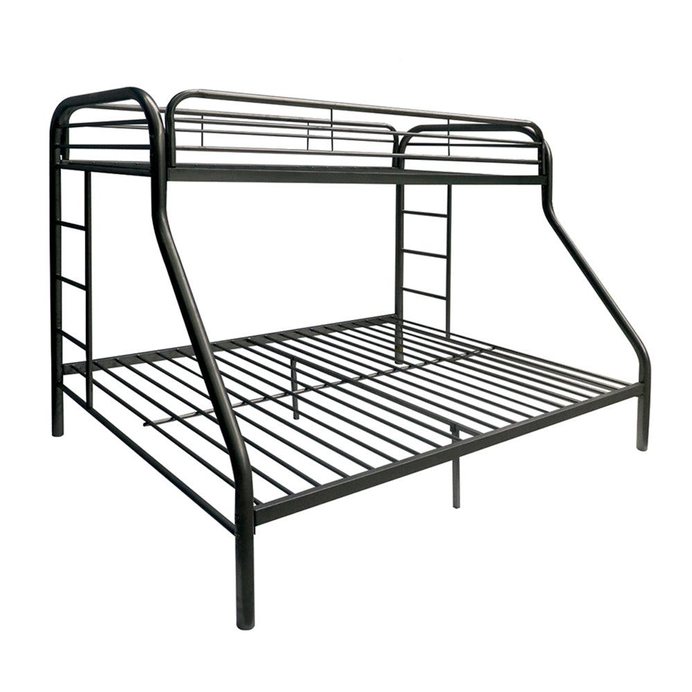 Tritan Black Bunk Bed (Twin/Full) - ATL FURNITURE