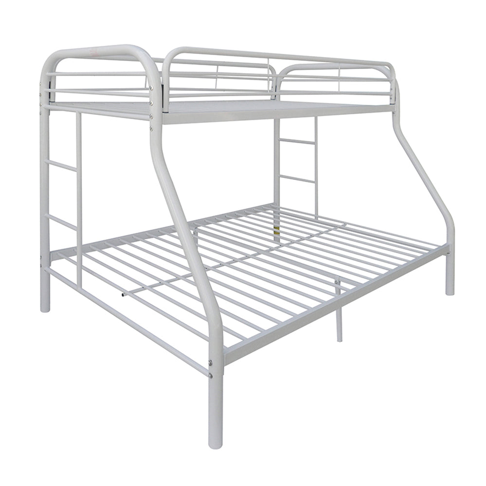 Tritan White Bunk Bed (Twin/Full) - ATL FURNITURE