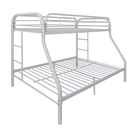 Tritan White Bunk Bed (Twin/Full) - ATL FURNITURE