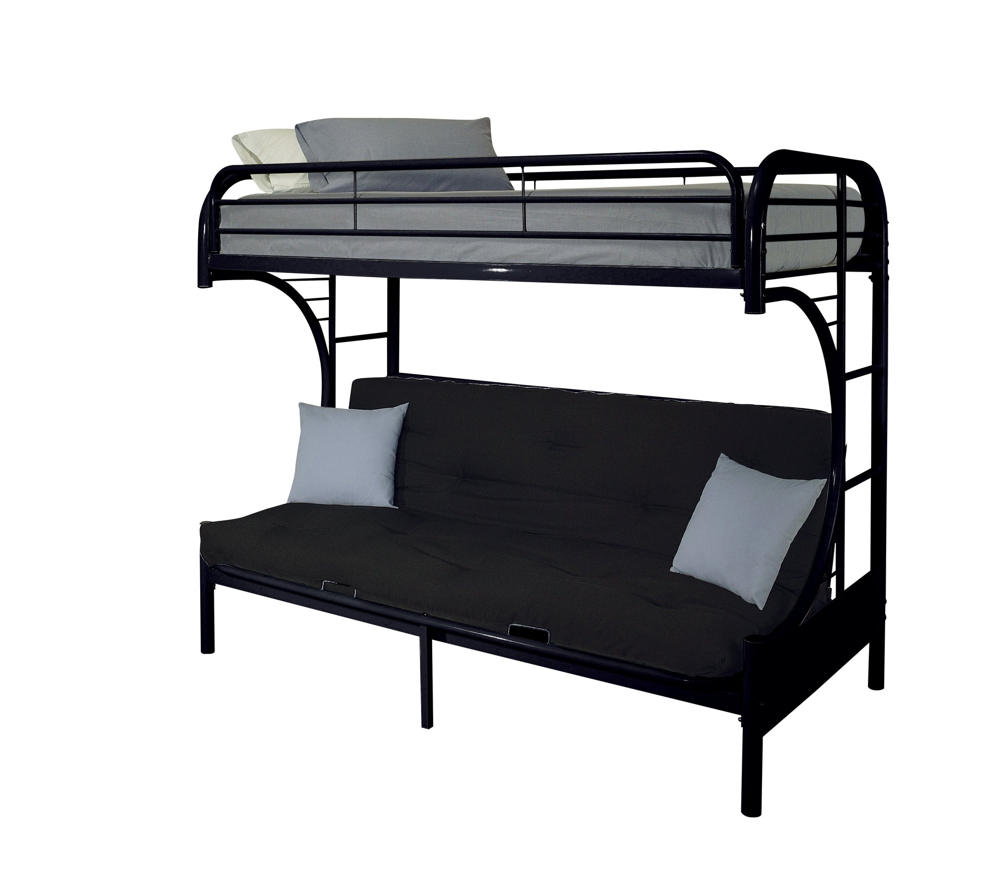 Eclipse Black Bunk Bed (Twin/Full/Futon) - ATL FURNITURE