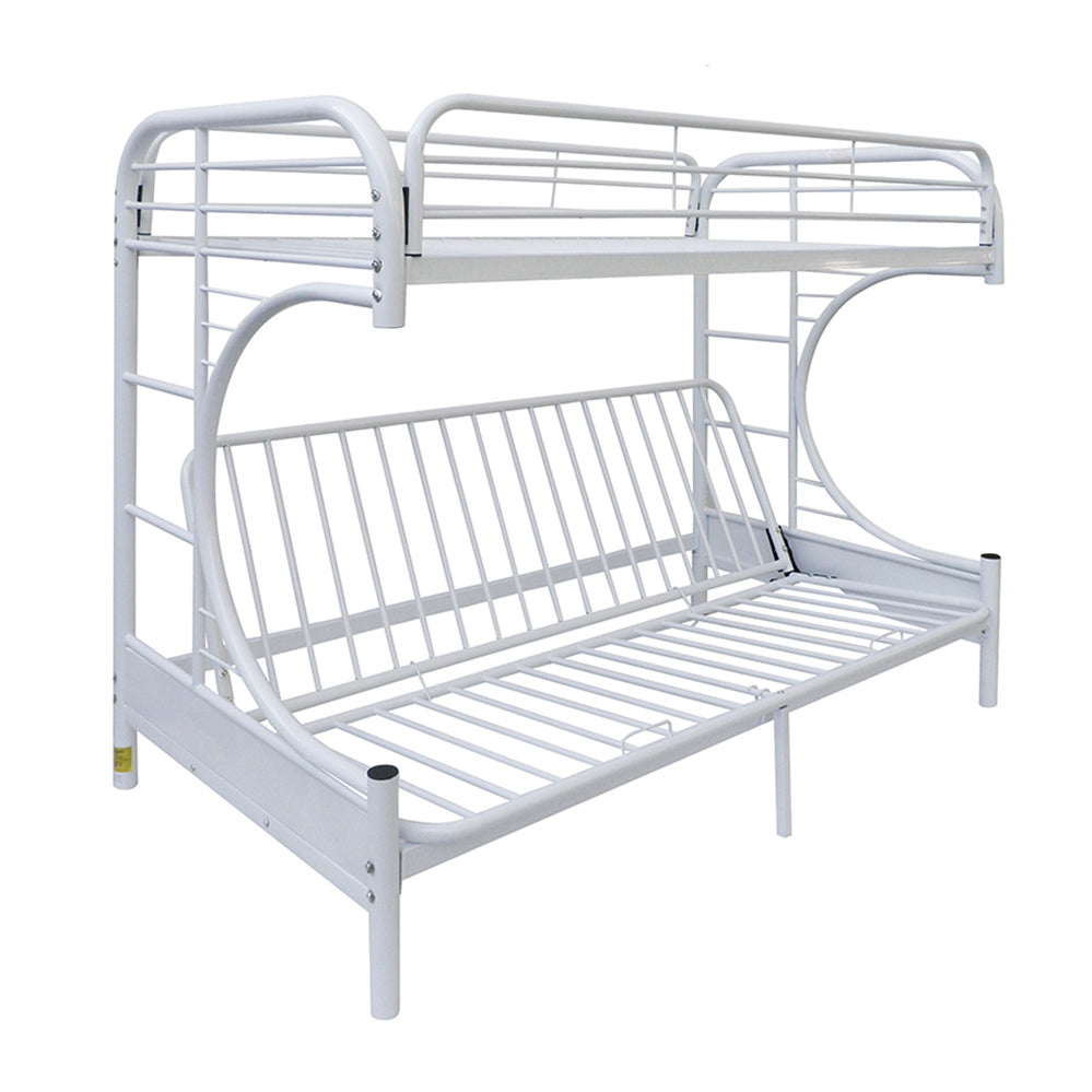 Eclipse White Bunk Bed (Twin/Full/Futon) - ATL FURNITURE