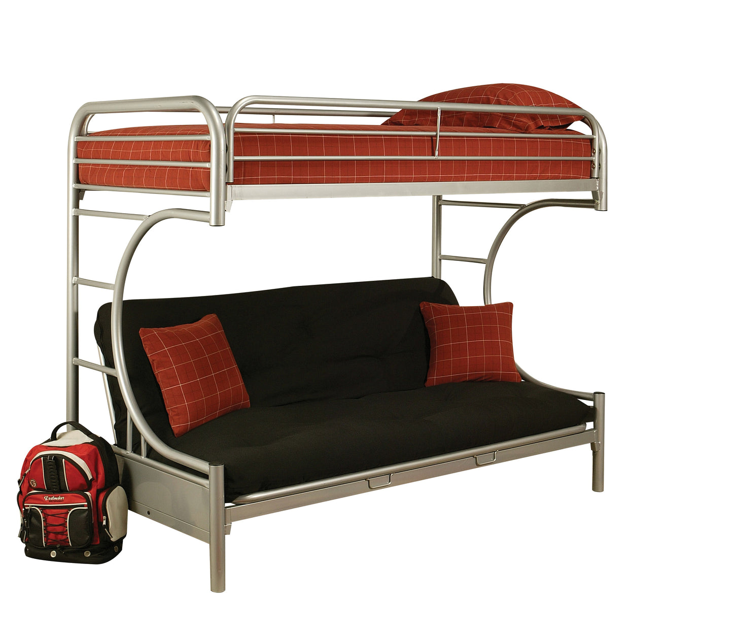 Eclipse Silver Bunk Bed (Twin XL/Queen/Futon) - ATL FURNITURE