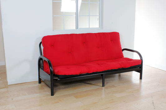 Nabila Red & Black Full Futon Mattress, 6"H - ATL FURNITURE