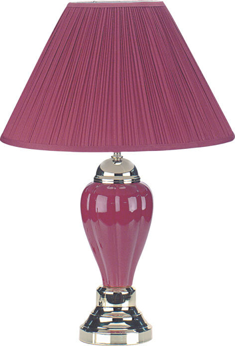 Pottery Burgundy Table Lamp - ATL FURNITURE