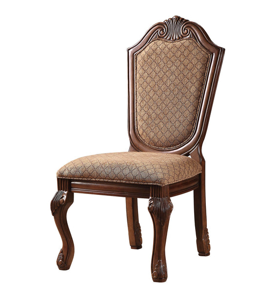 Chateau De Ville Fabric & Cherry Side Chair - ATL FURNITURE