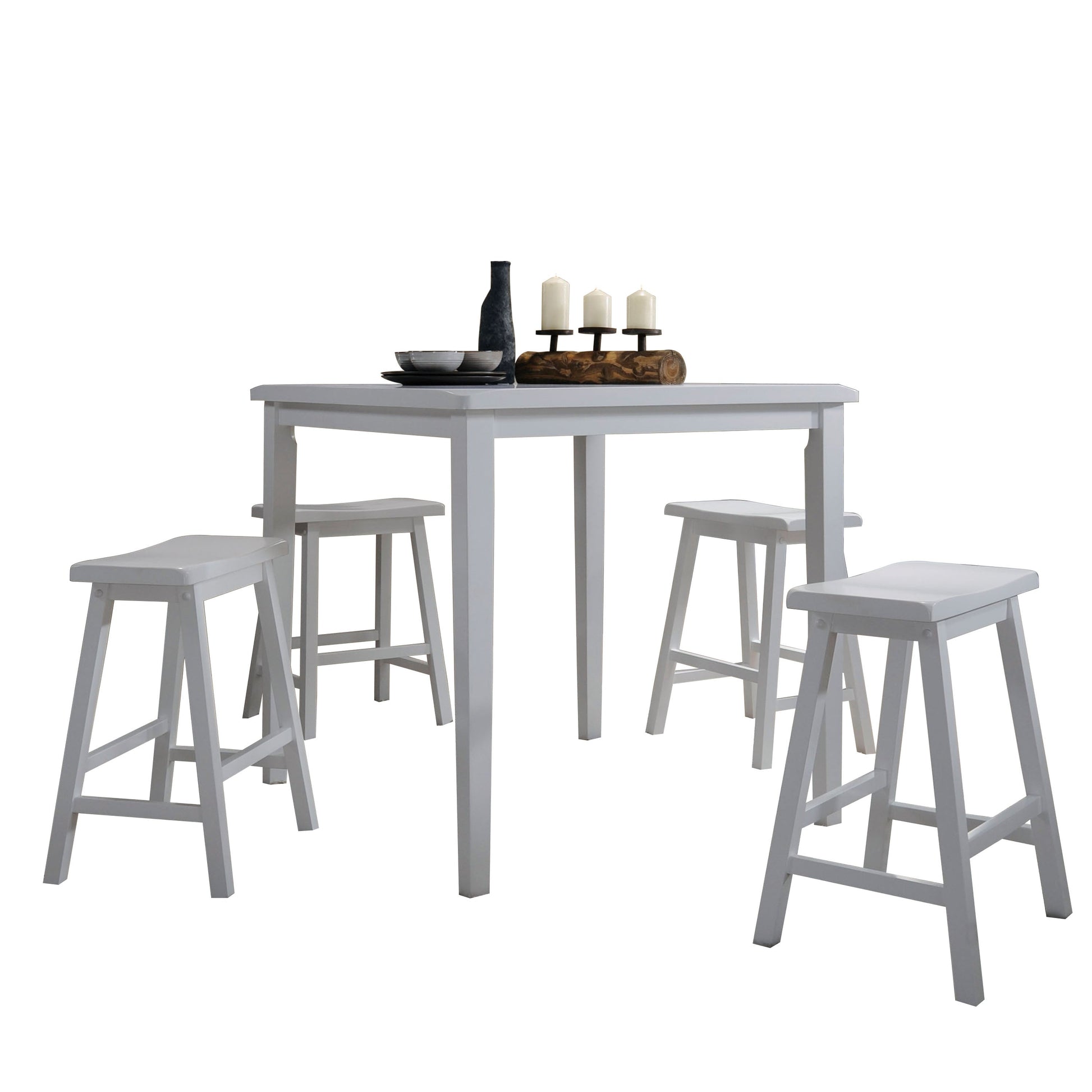 Gaucho White Counter Height Set (5Pc Pk) - ATL FURNITURE