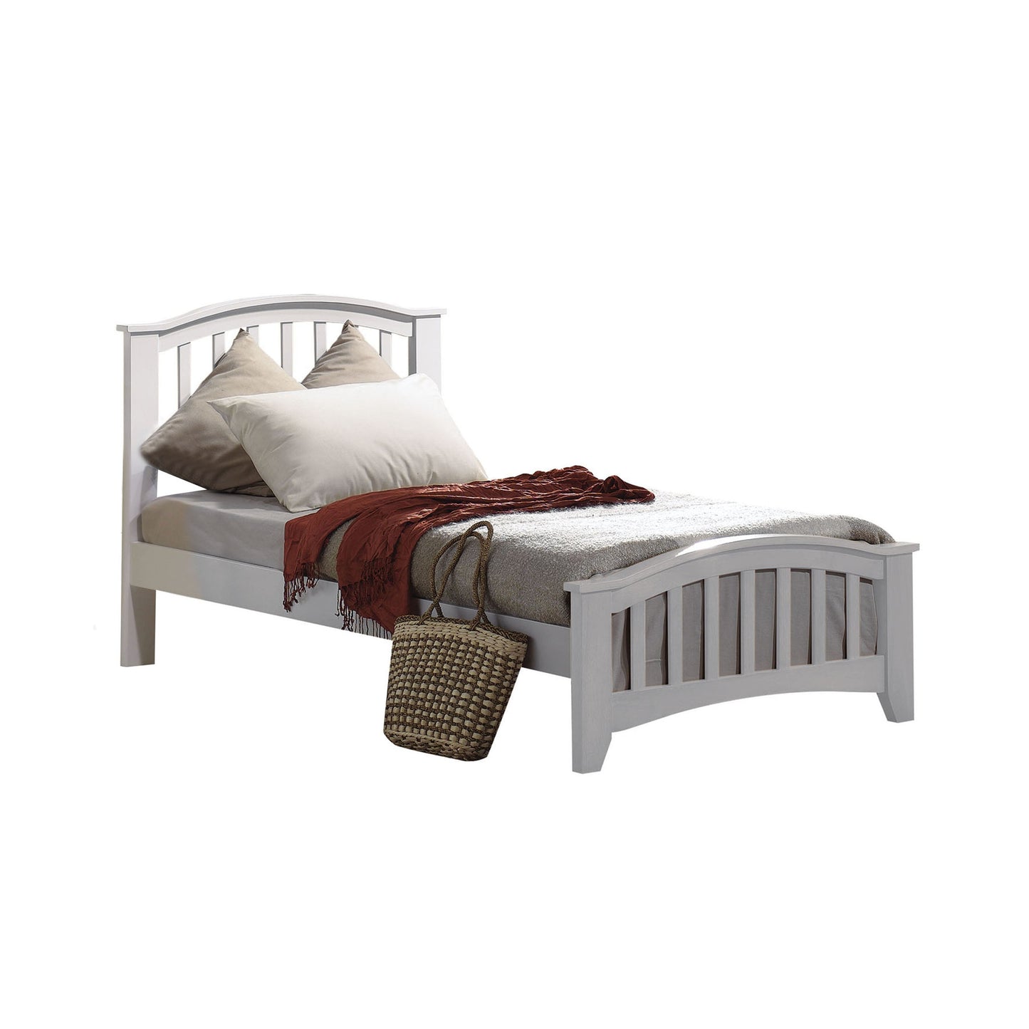 San Marino White Twin Bed - ATL FURNITURE