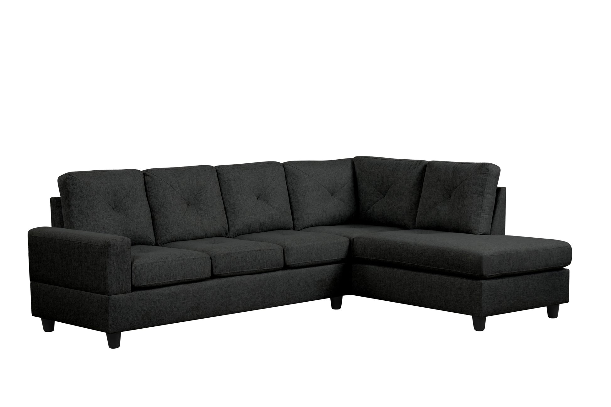 Desmond Sectional (Black) - ATL FURNITURE