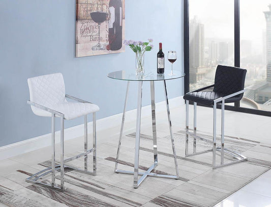 G100026 Contemporary Chrome and Glass Bar Table - ATL FURNITURE