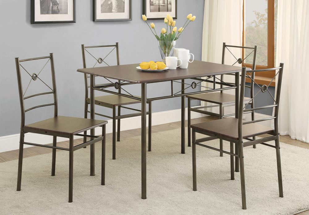 Transitional Walnut Five-Piece Set - ATL FURNITURE