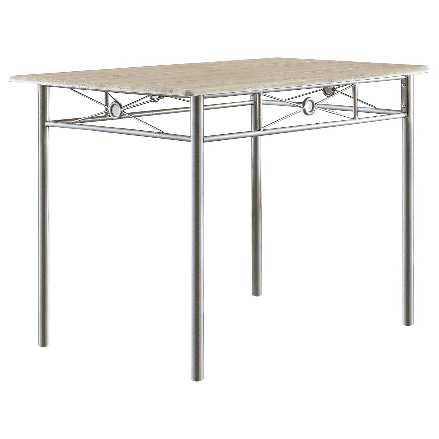 Anna Fontana 5-piece Rectangular Dining Set Brushed Silver