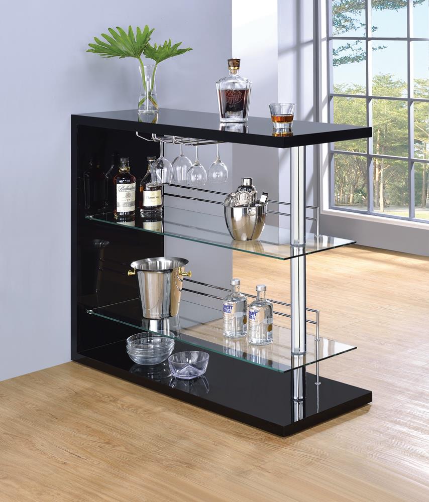 G100165 Contemporary Black Bar Unit - ATL FURNITURE