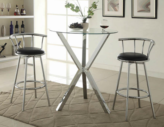 G100186 Contemporary Chrome Bar-Height Table - ATL FURNITURE