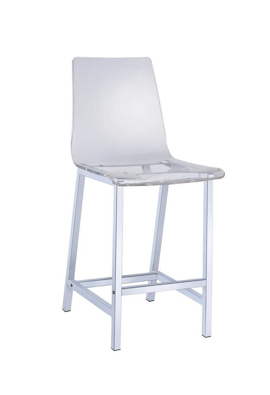 Everyday Contemporary Clear and Chrome Bar Stool - ATL FURNITURE