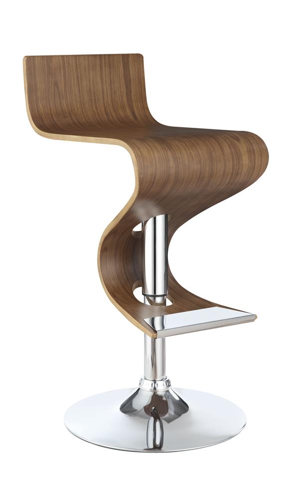 G100396 Contemporary Walnut Adjustable Bar Stool - ATL FURNITURE