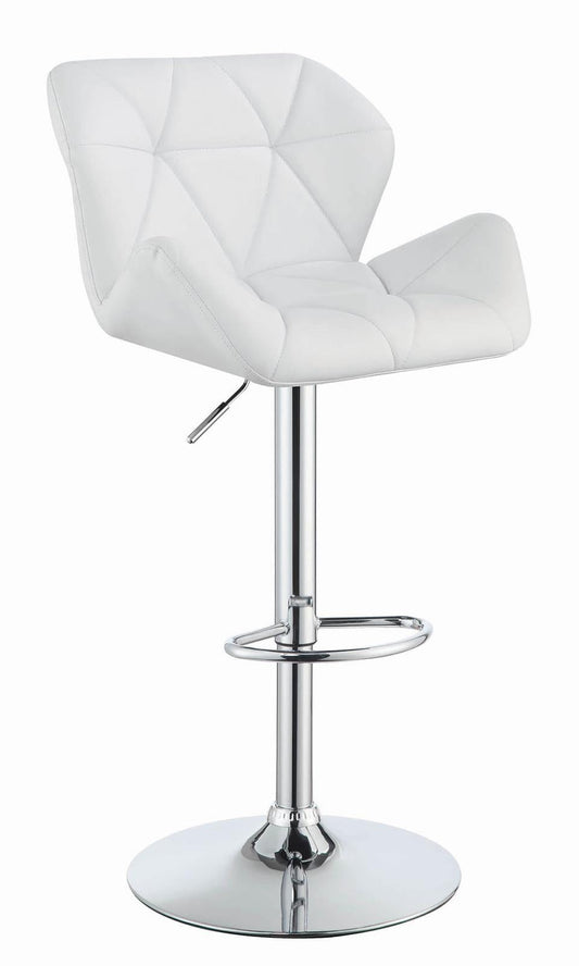 G100424 Contemporary White Adjustable Bar Stool - ATL FURNITURE