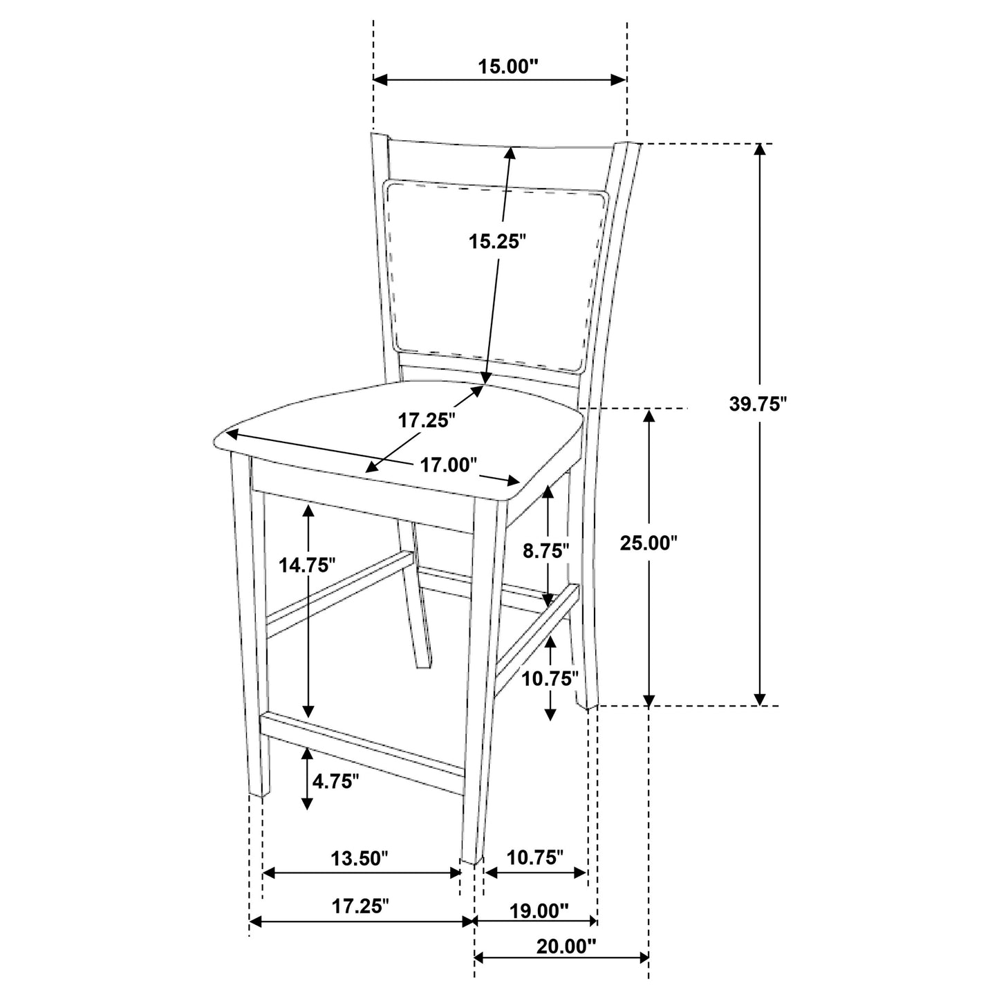Jaden Square 47-inch Counter Height Dining Table Espresso