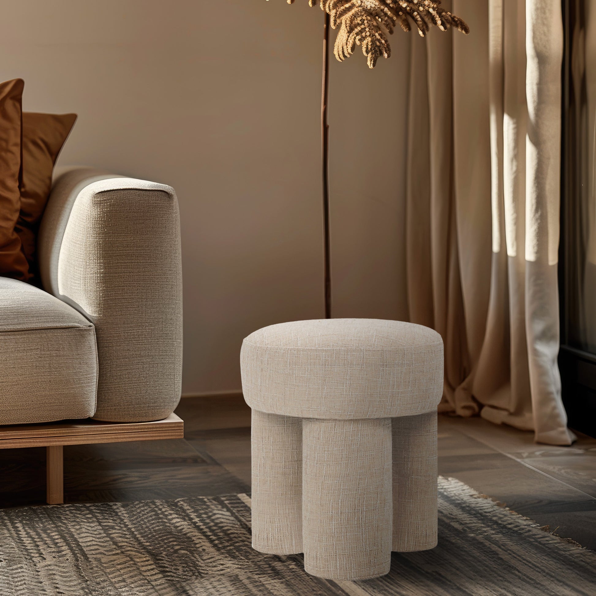 Larson Polyester Fabric Ottoman/Stool - ATL FURNITURE