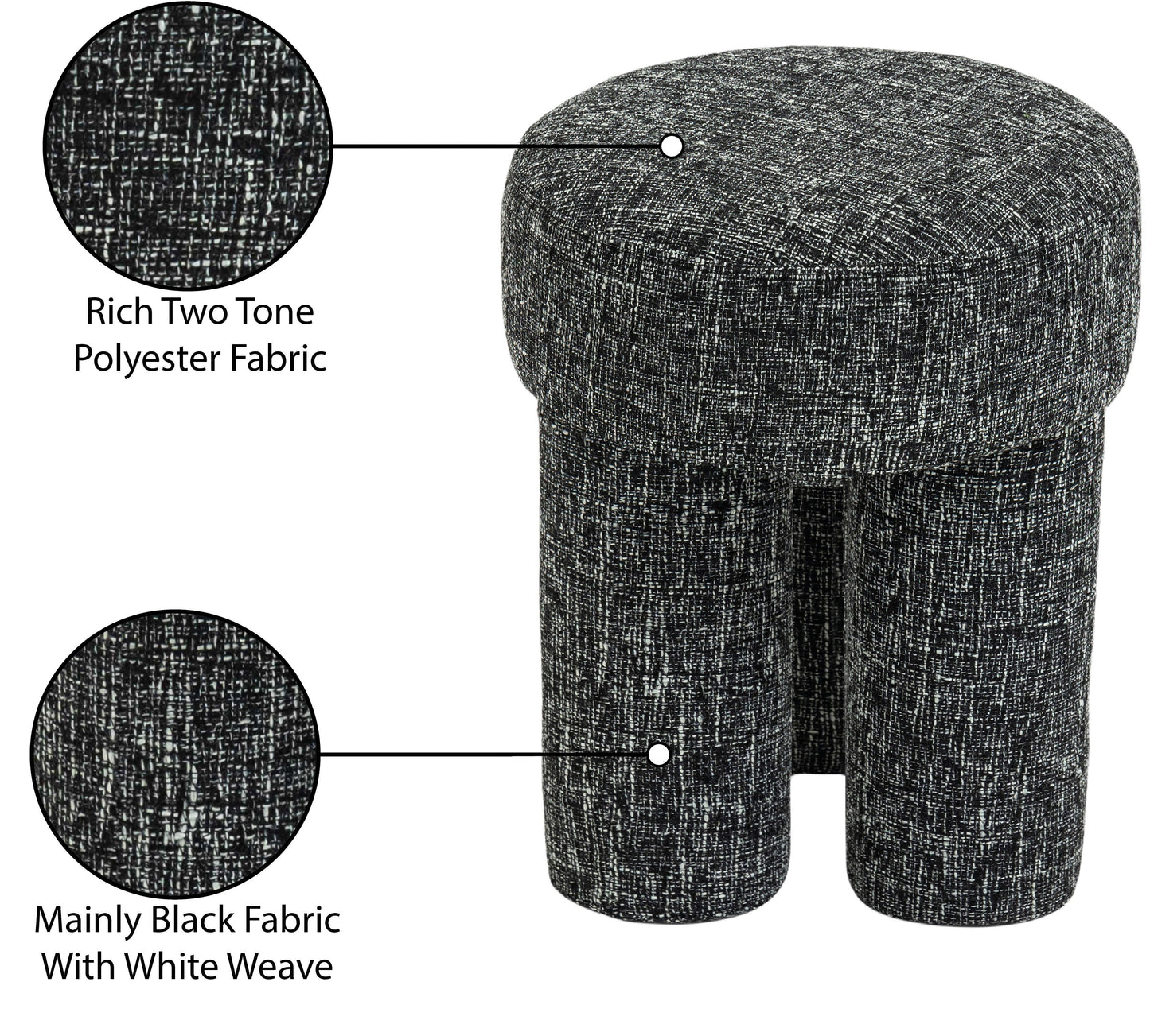 Larson Polyester Fabric Ottoman/Stool - ATL FURNITURE