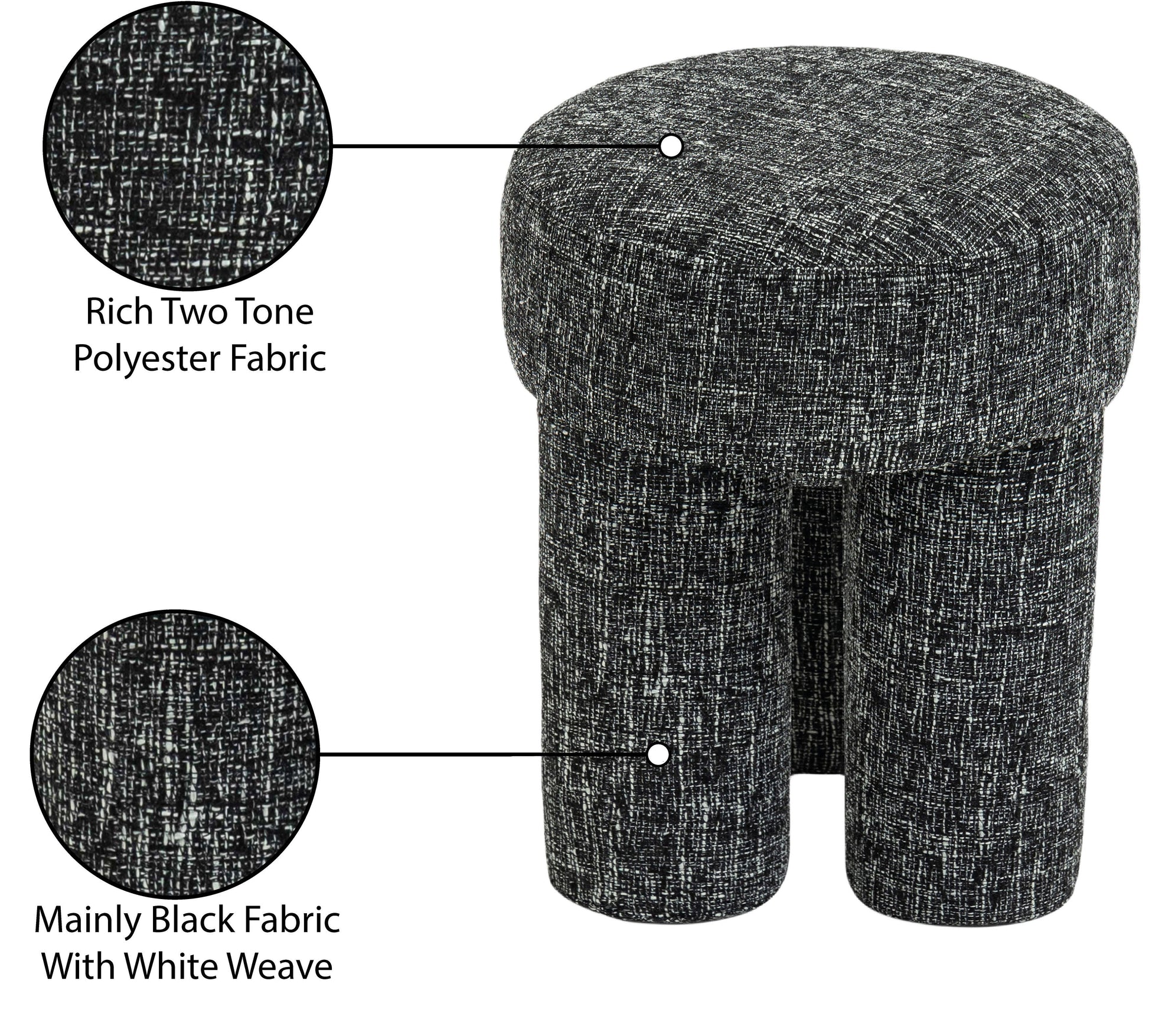 Larson Polyester Fabric Ottoman/Stool - ATL FURNITURE