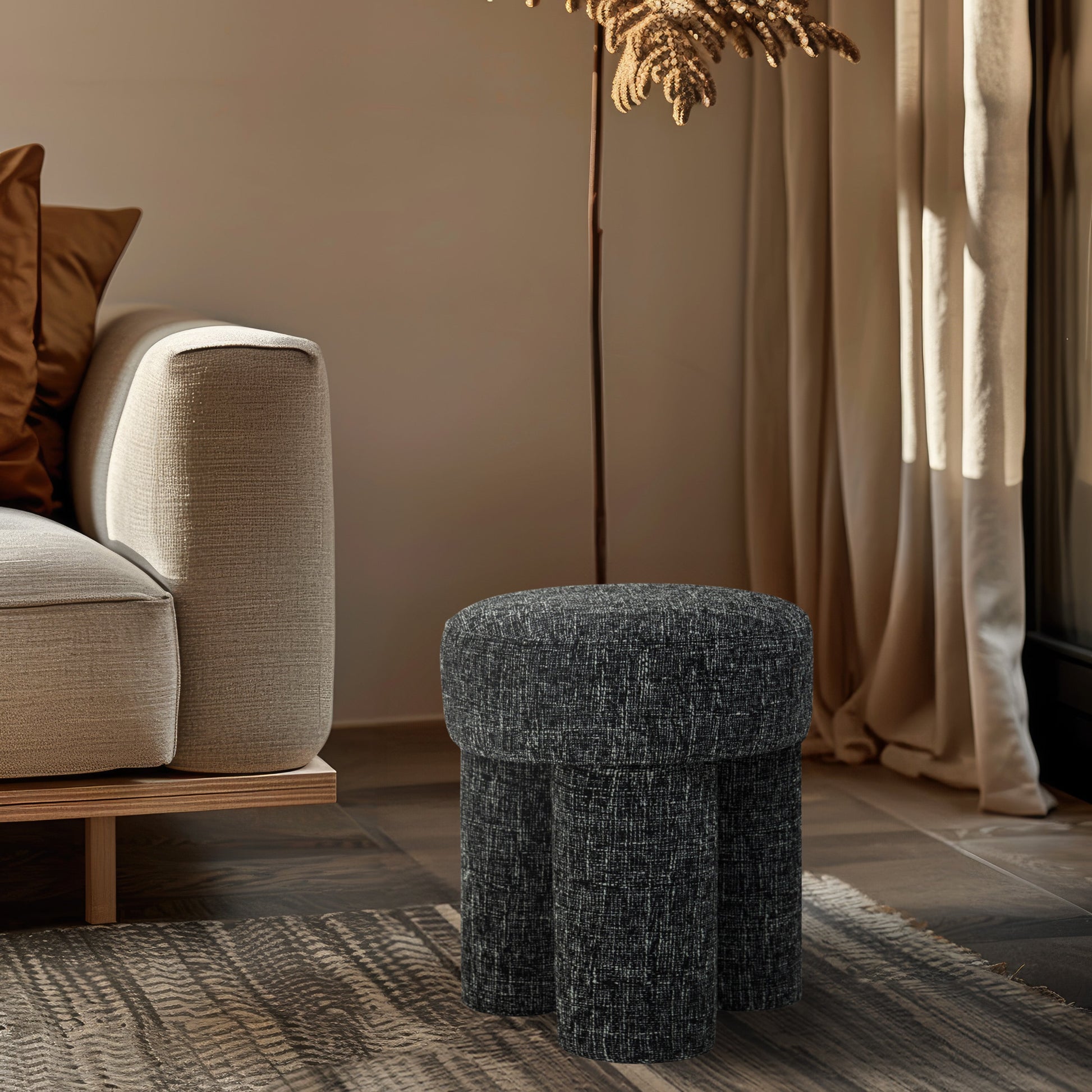 Larson Polyester Fabric Ottoman/Stool - ATL FURNITURE
