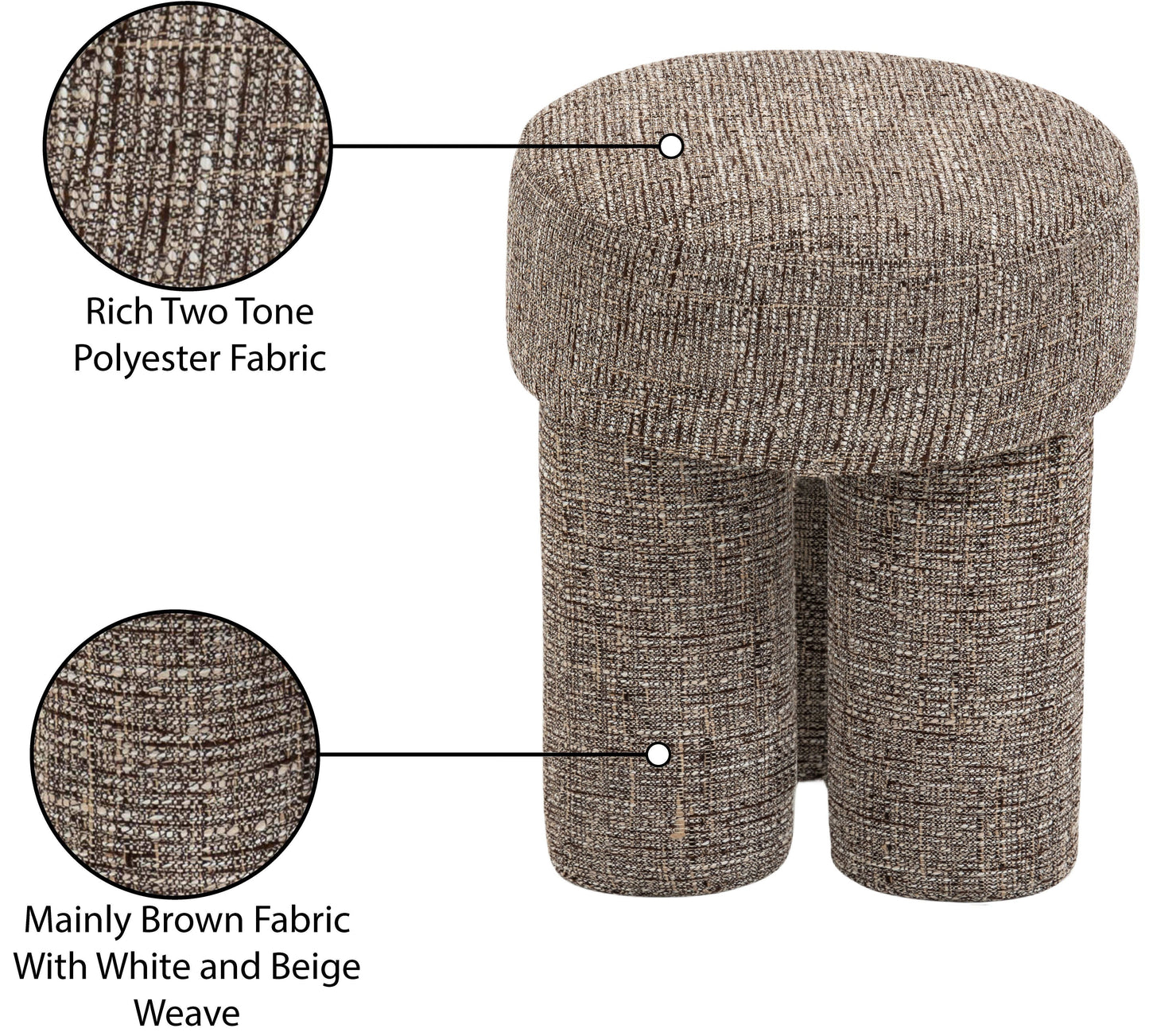 Larson Polyester Fabric Ottoman/Stool - ATL FURNITURE