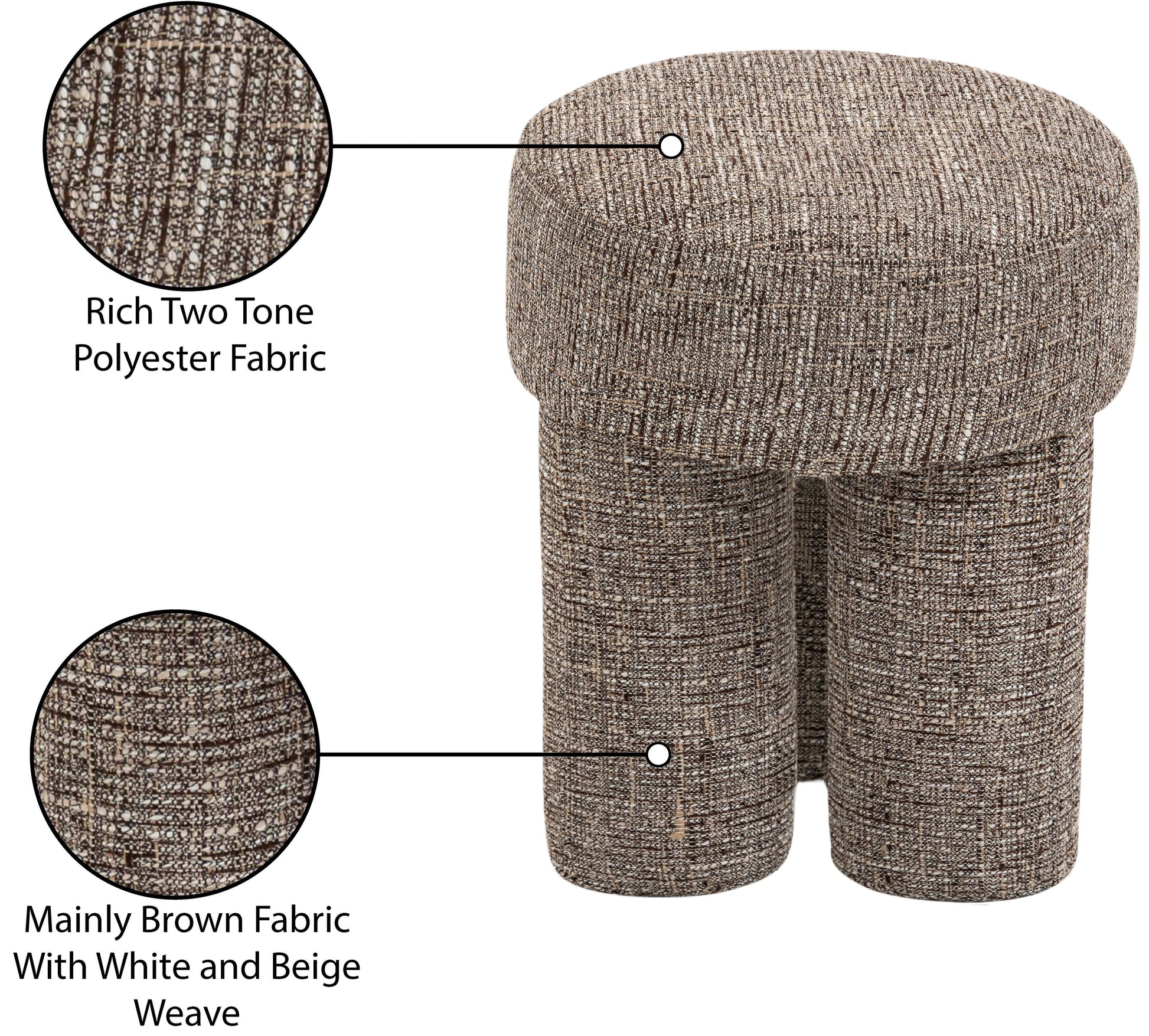 Larson Polyester Fabric Ottoman/Stool - ATL FURNITURE