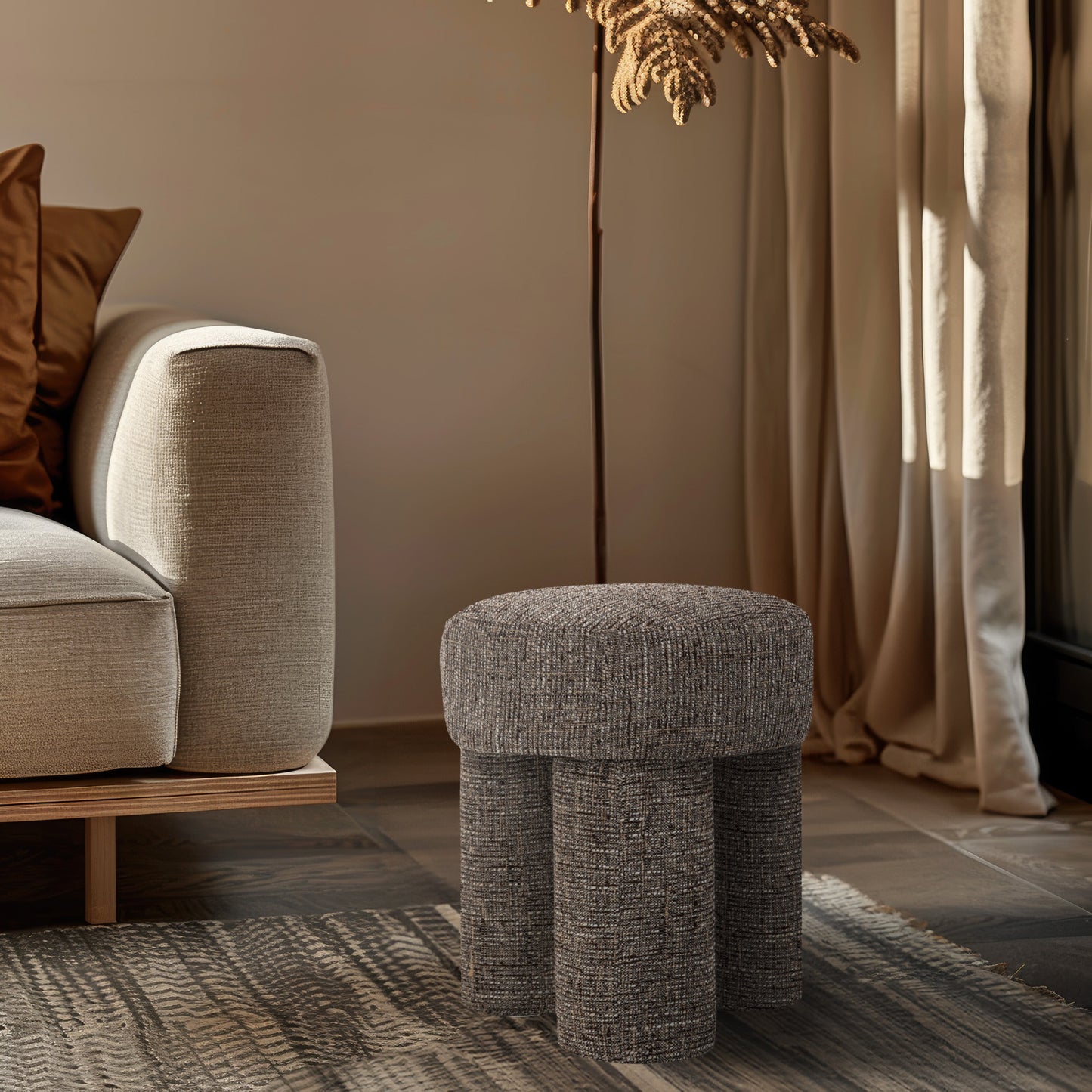 Larson Polyester Fabric Ottoman/Stool - ATL FURNITURE