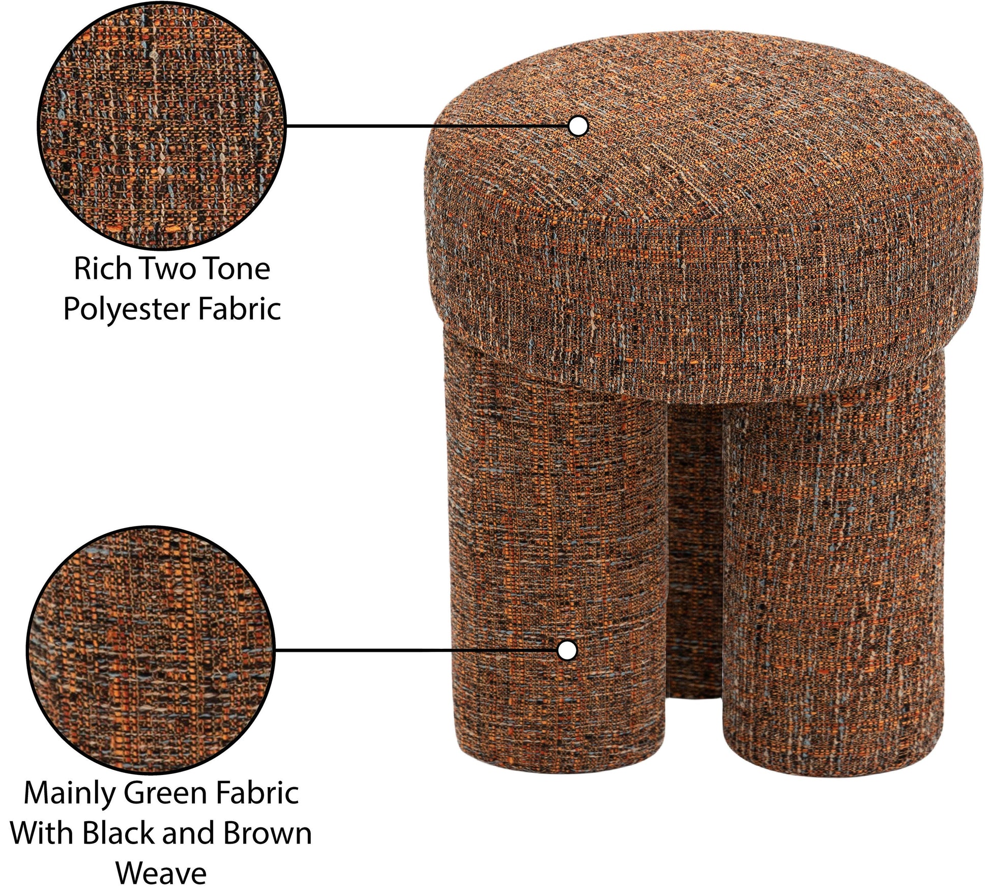 Larson Polyester Fabric Ottoman/Stool - ATL FURNITURE