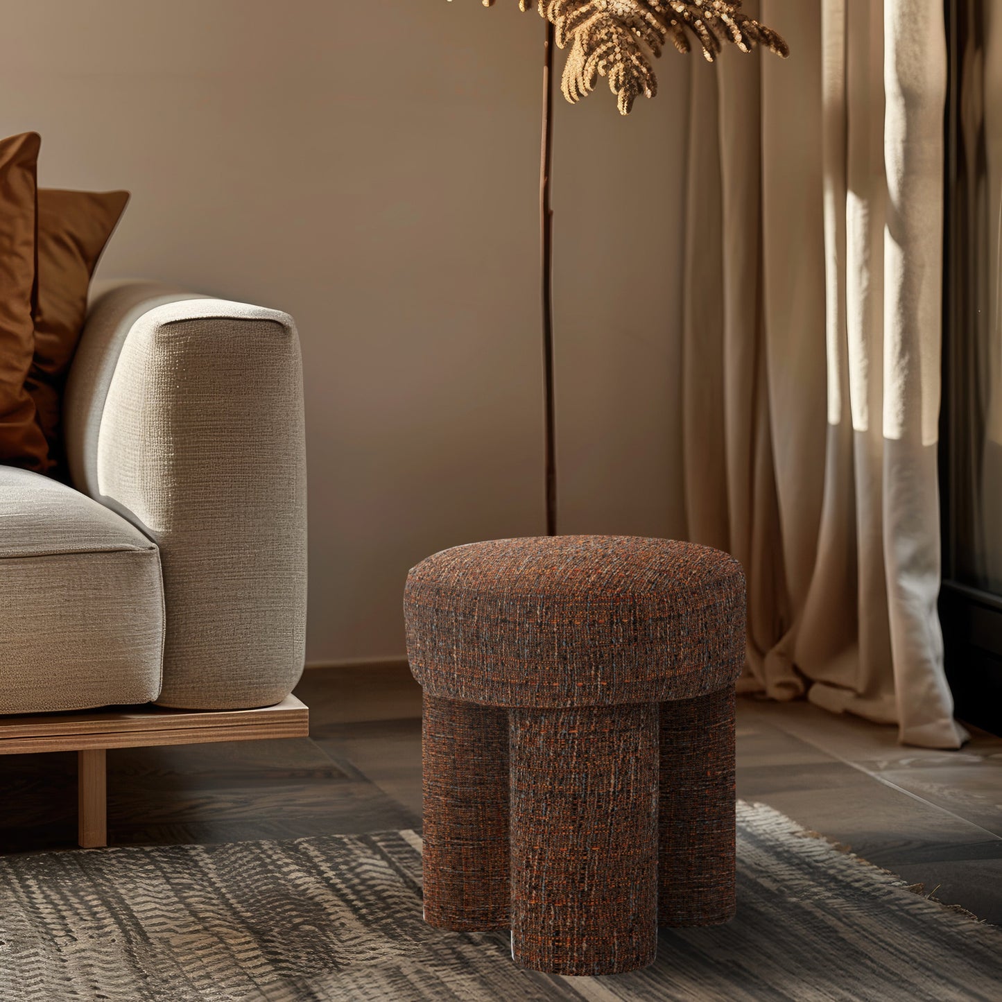 Larson Polyester Fabric Ottoman/Stool - ATL FURNITURE