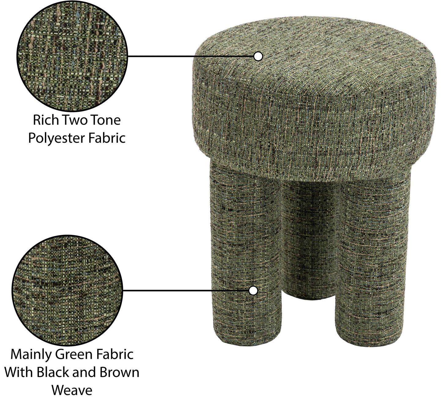 Larson Polyester Fabric Ottoman/Stool - ATL FURNITURE