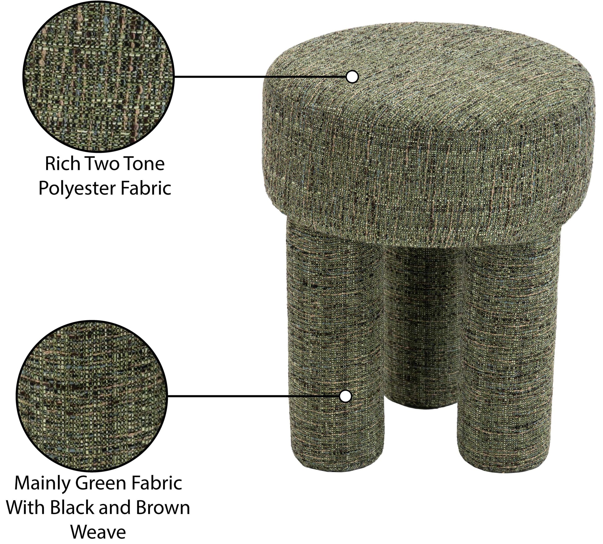 Larson Polyester Fabric Ottoman/Stool - ATL FURNITURE