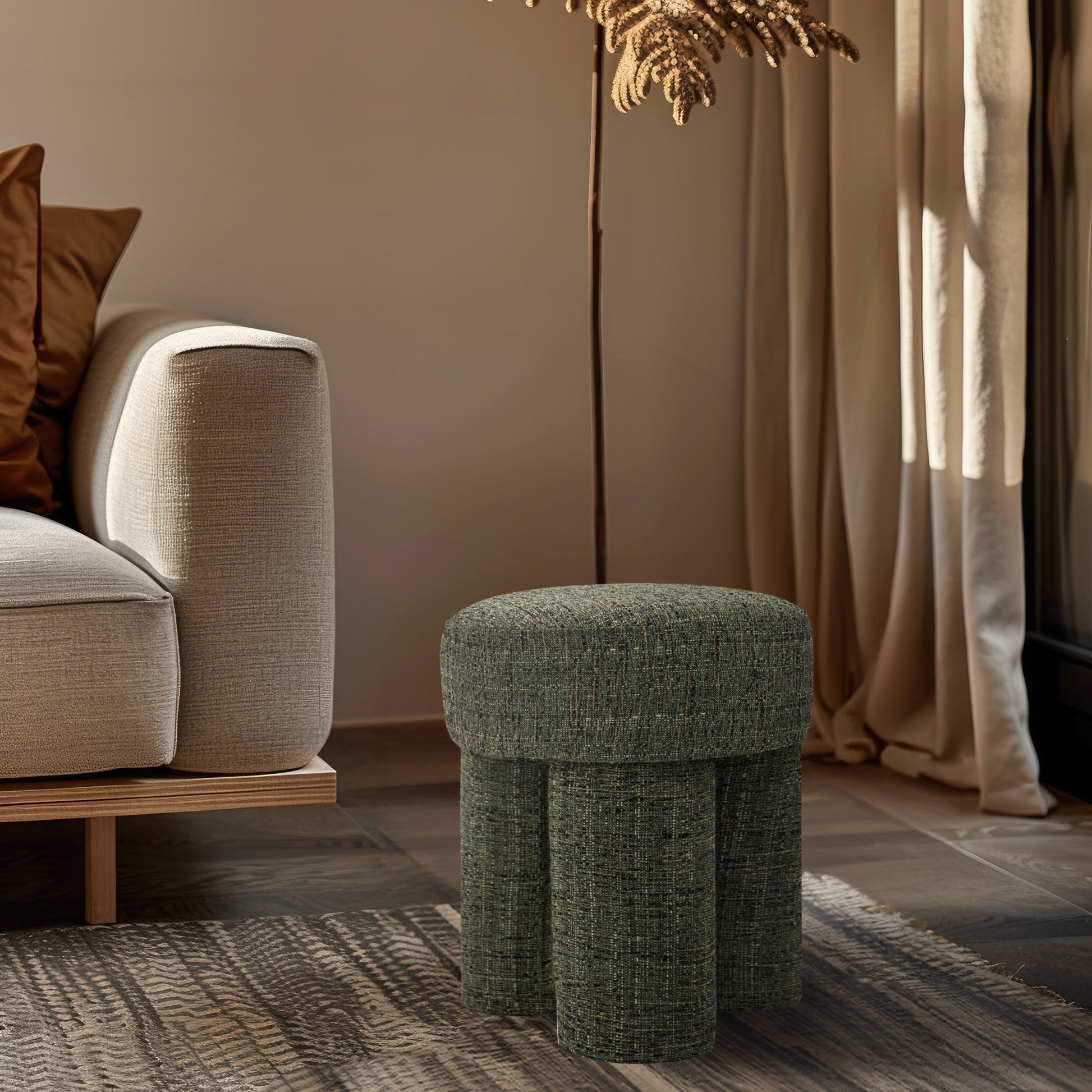 Larson Polyester Fabric Ottoman/Stool - ATL FURNITURE