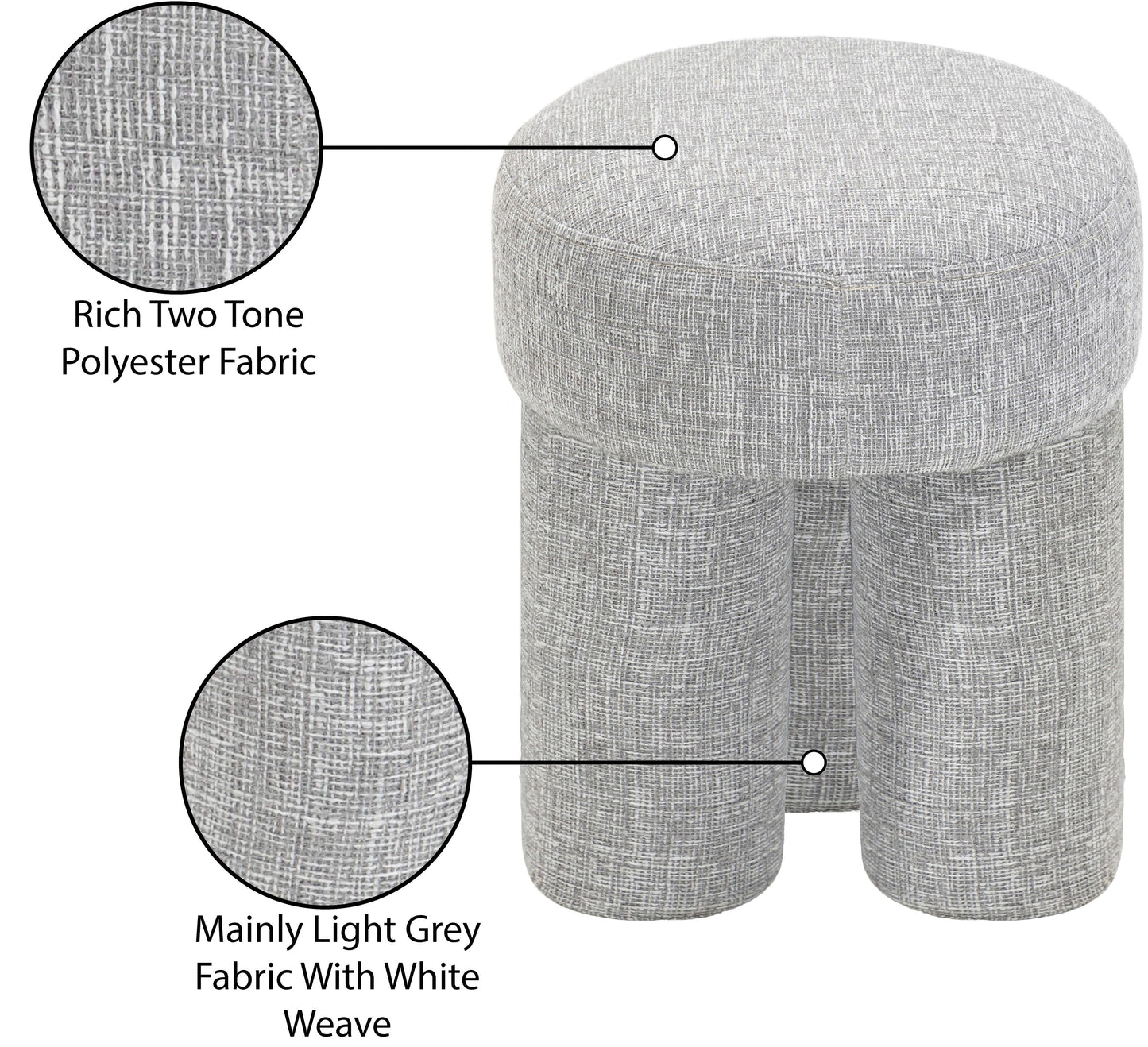 Larson Polyester Fabric Ottoman/Stool - ATL FURNITURE