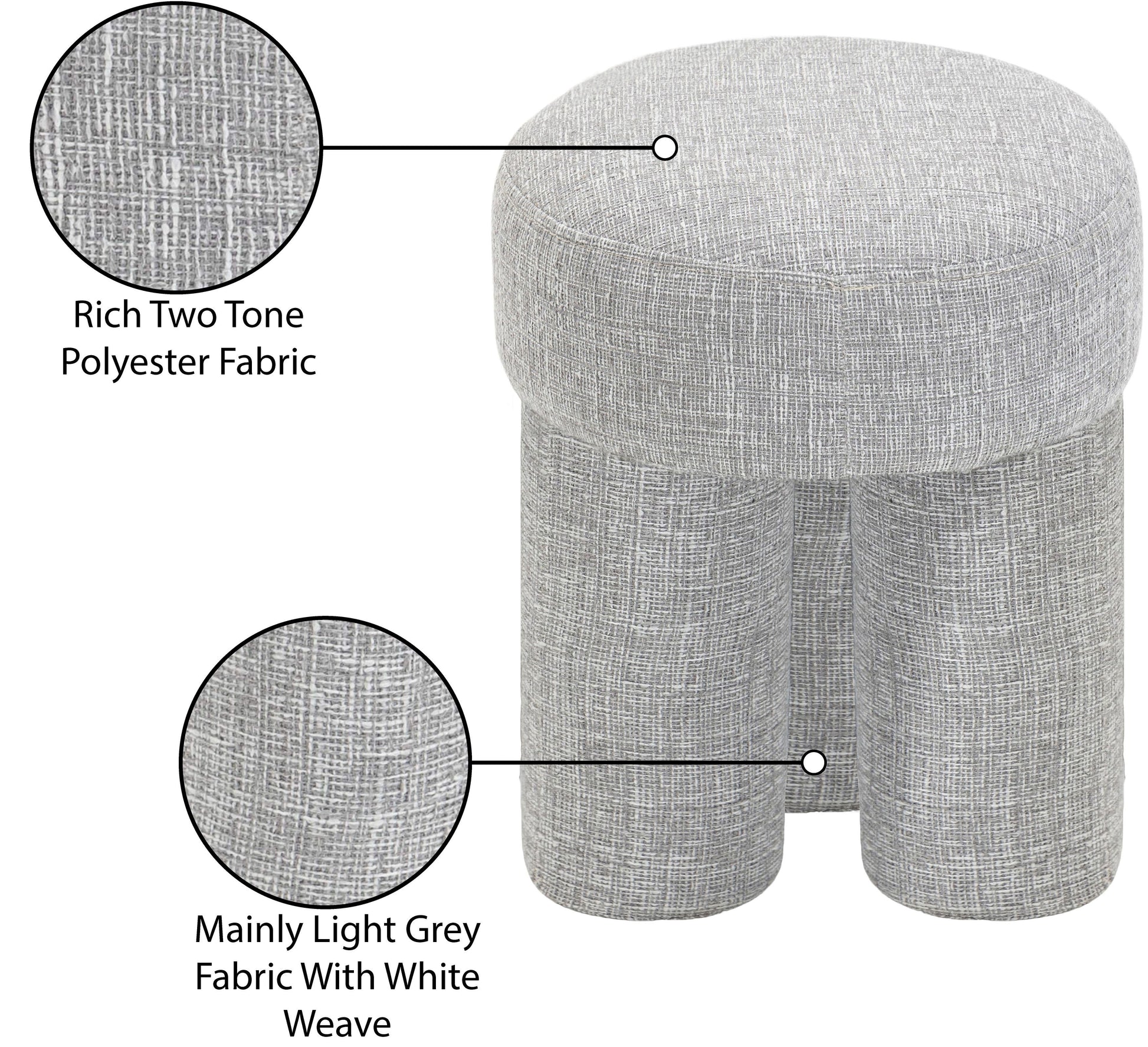 Larson Polyester Fabric Ottoman/Stool - ATL FURNITURE