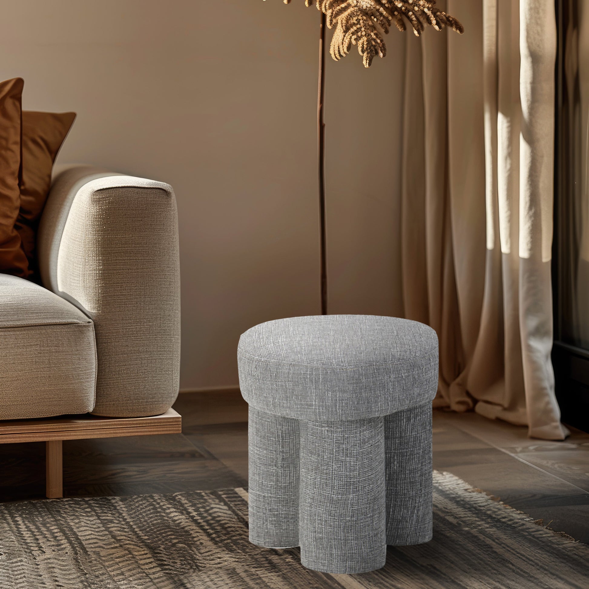 Larson Polyester Fabric Ottoman/Stool - ATL FURNITURE