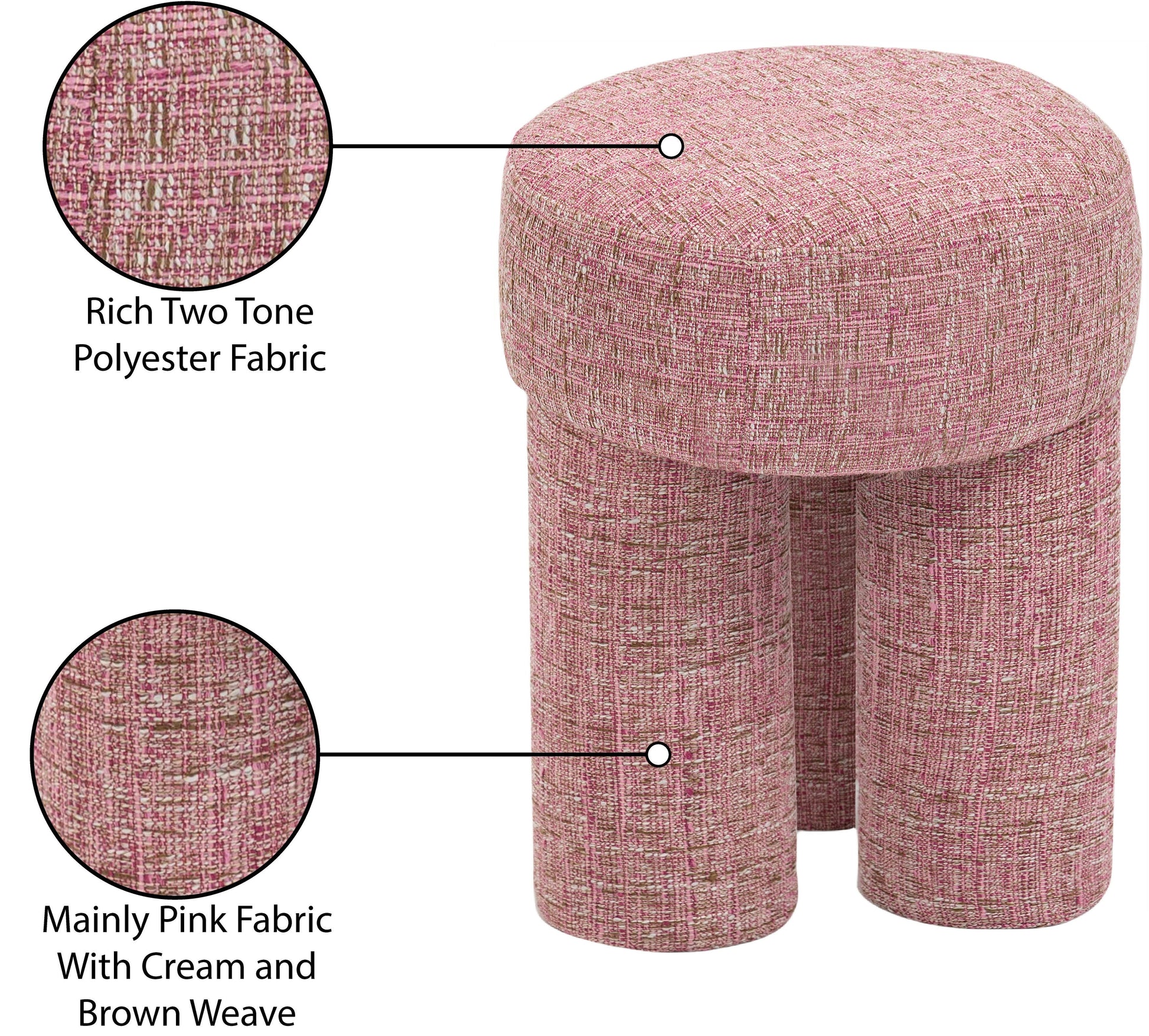 Larson Polyester Fabric Ottoman/Stool - ATL FURNITURE