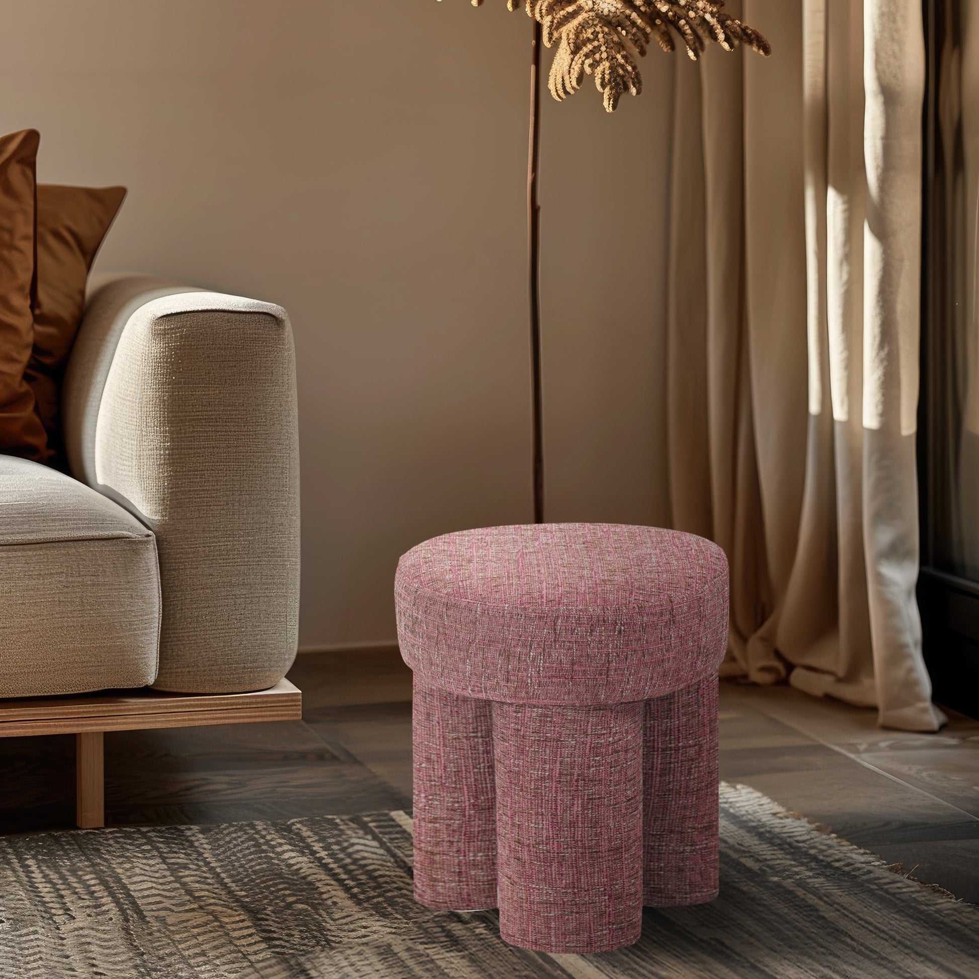 Larson Polyester Fabric Ottoman/Stool - ATL FURNITURE
