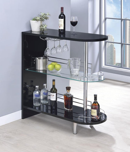 G101063 Contemporary Glossy Black Bar Table - ATL FURNITURE