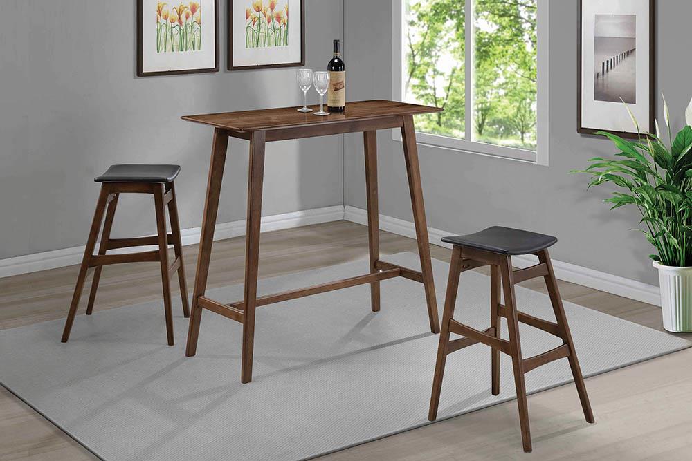 Mid-Century Natural Walnut Bar Stool - ATL FURNITURE