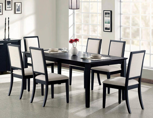 Louise Transitional Black Rectangular Dining Table - ATL FURNITURE