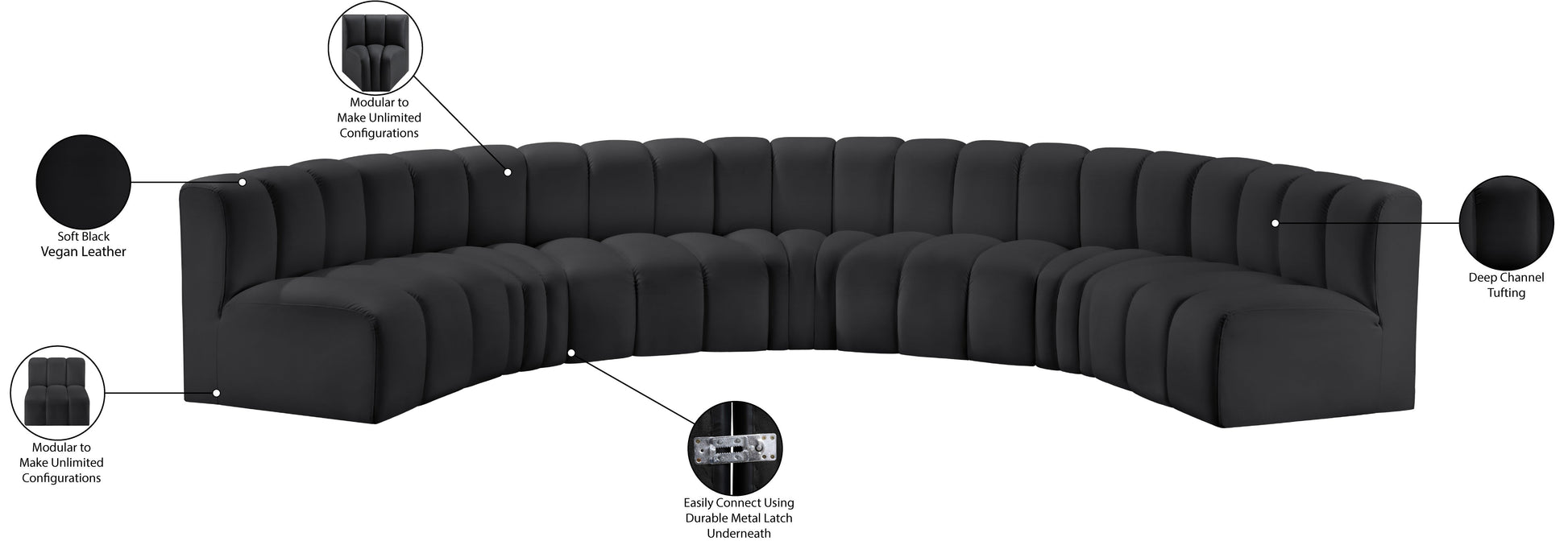 Arc Vegan Leather Modular Sofa - ATL FURNITURE