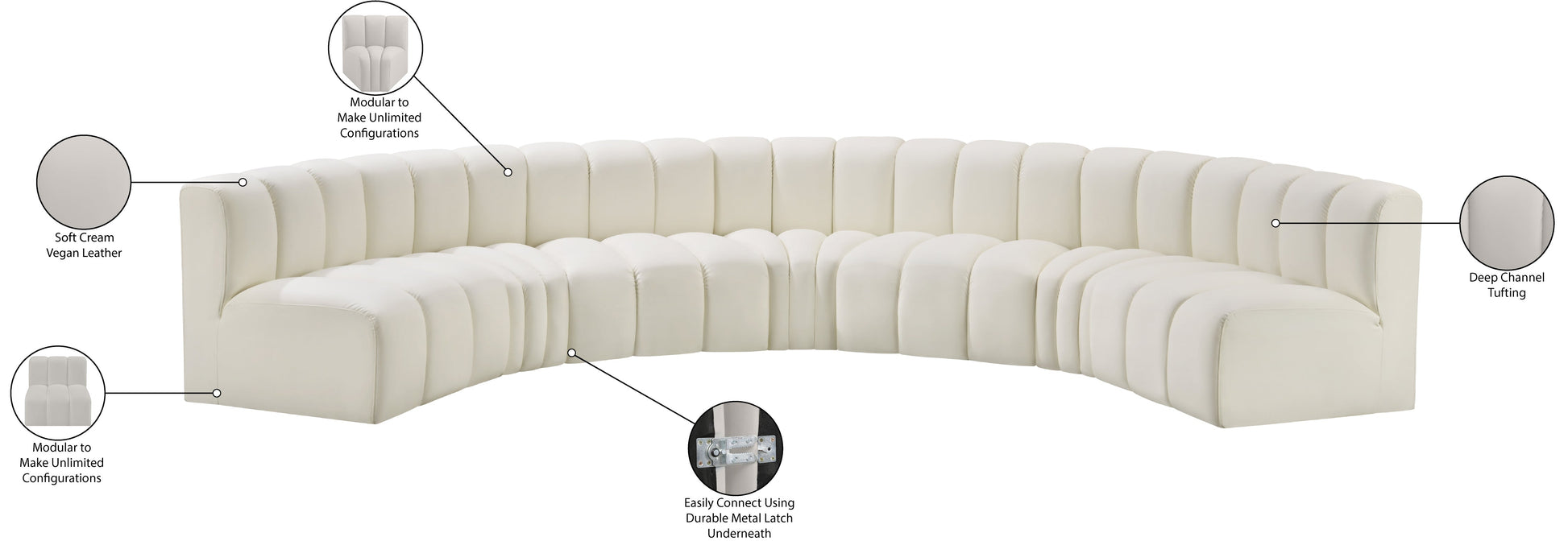 Arc Vegan Leather Modular Sofa - ATL FURNITURE