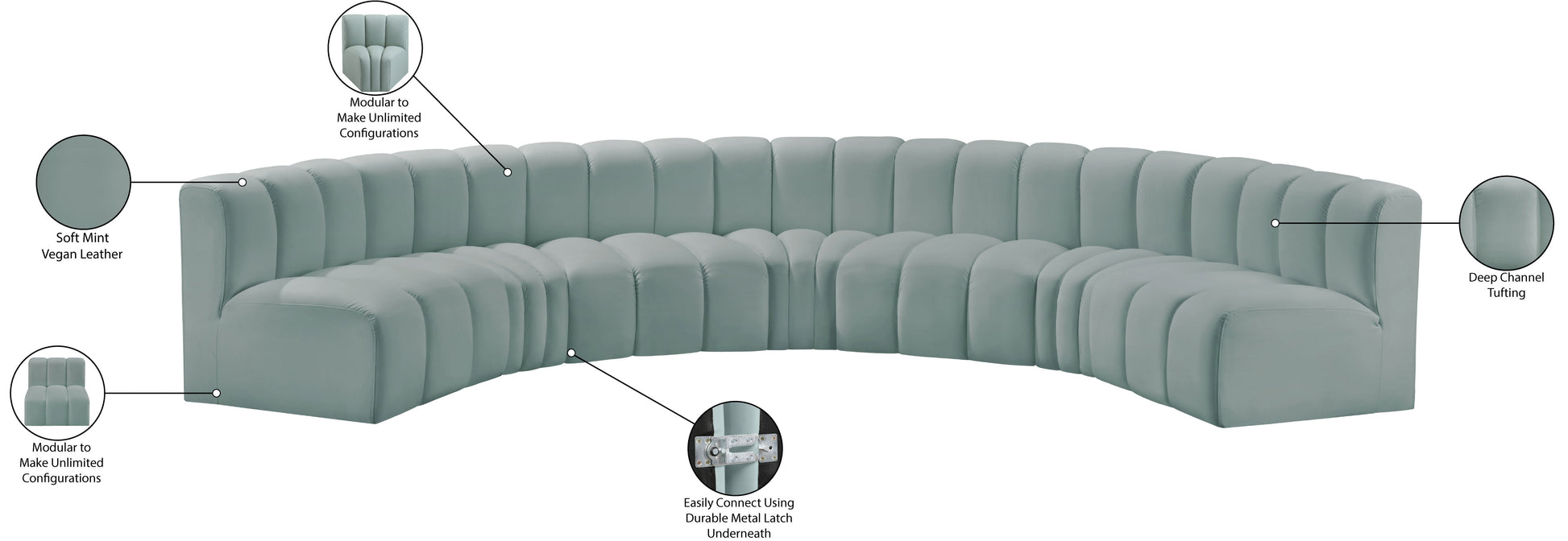 Arc Vegan Leather Modular Sofa - ATL FURNITURE